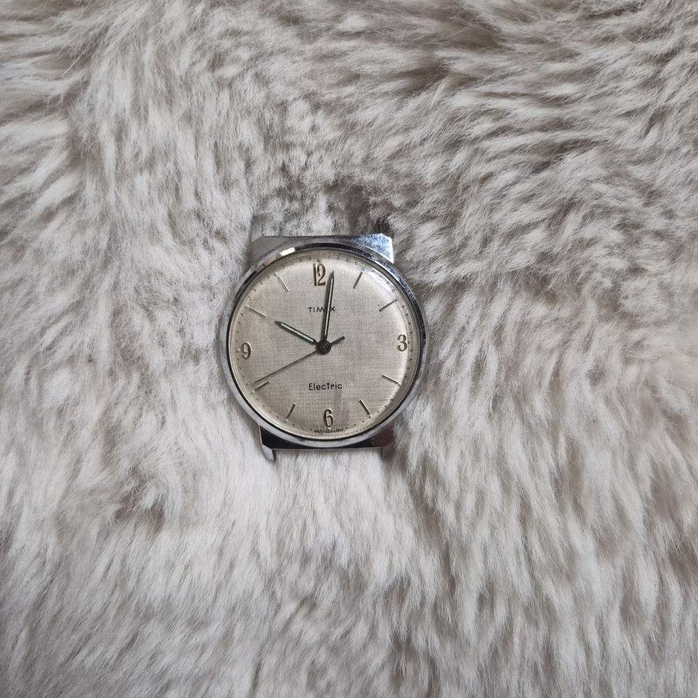 Vintage Timex Watch Face Electric 60s Watch 1960s Backset White Repair Used Part